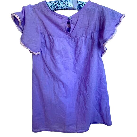 Floatmini Girls Swim Cover Up Size 6 6X Embroidered Crochet insert Purple Dress - Picture 3 of 6